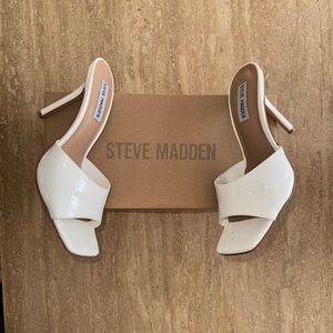 Steve Madden Women's White Heeled Mules